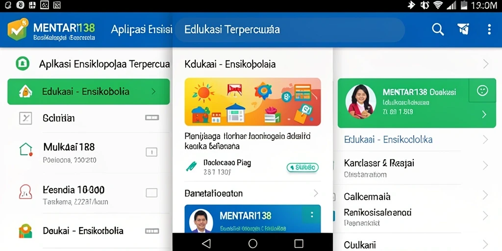 Tampilan antarmuka aplikasi Ensiklopedia MENTARI138 yang informatif.