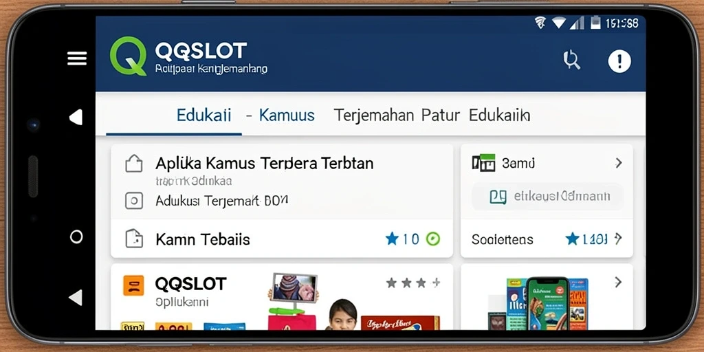 Antarmuka aplikasi QQSLOT dengan fitur Kamus Terjemahan yang mudah digunakan.